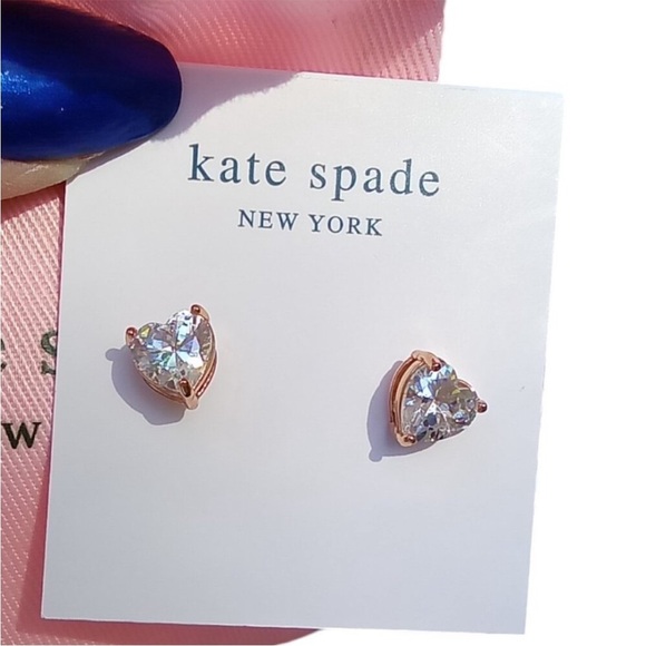 Kate Spade Rose Gold Heart Earrings - Picture 2 of 3
